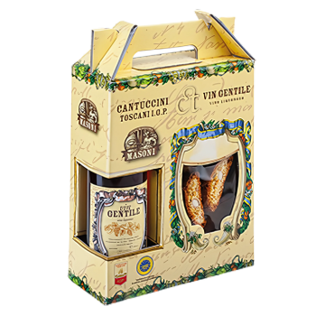 COFFRET Vin Gentile 0,375 cl et Cantuccini de Sienne IGP 250 gr